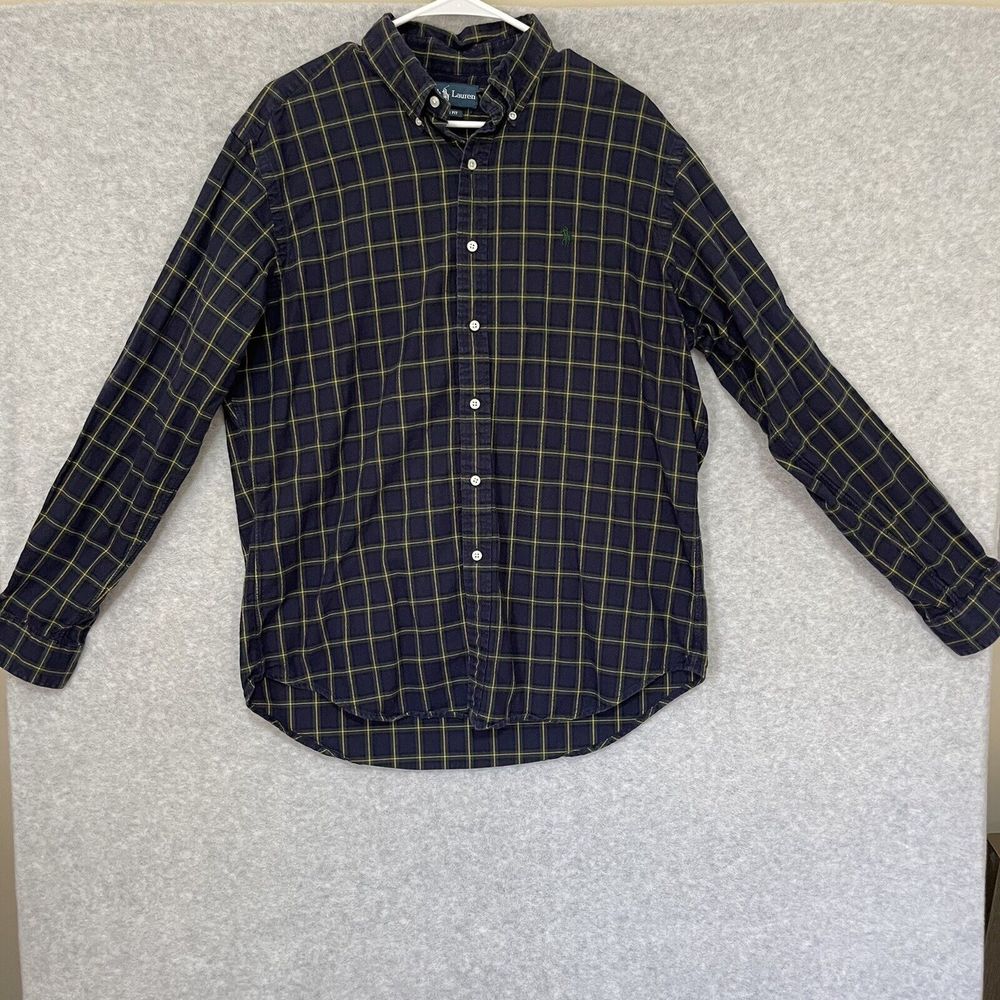 POLO RALPH LAUREN Checkered BUTTON SHIRT‎ Size Large. Classic Fit